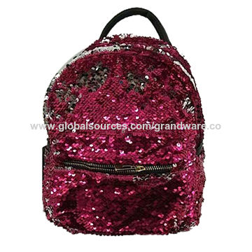 reversible sequin school bag