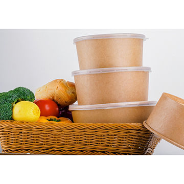 China Custom logo printed PLA line biodegradable brown kraft paper ...