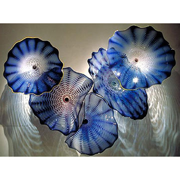 Modern Hand Blown Glass Wall Art Plates Murano Blue For Decor Global Sources - Blown Glass Wall Sculptures