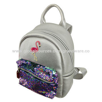 reversible sequin school bag