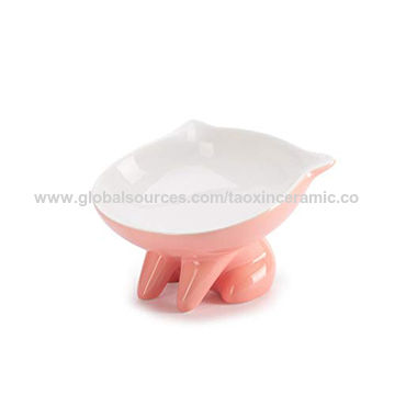 China Elevated Dog Feeder Single Raised Cat Bowl Ceramic Bowl