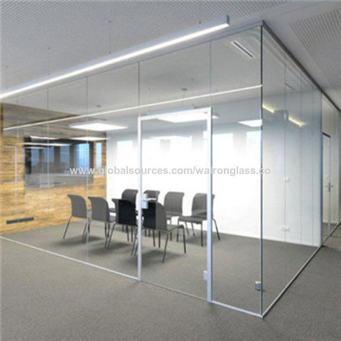 China 6mm Tempered Glass Office Partition Walls On Global Sources Wall - Glass Partition Wall With Door