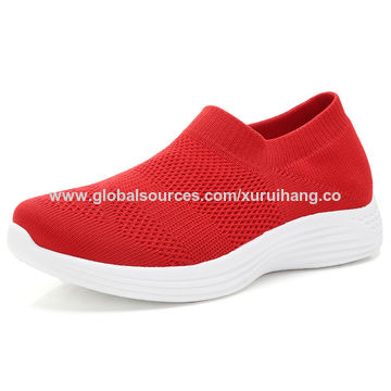 ladies red casual shoes