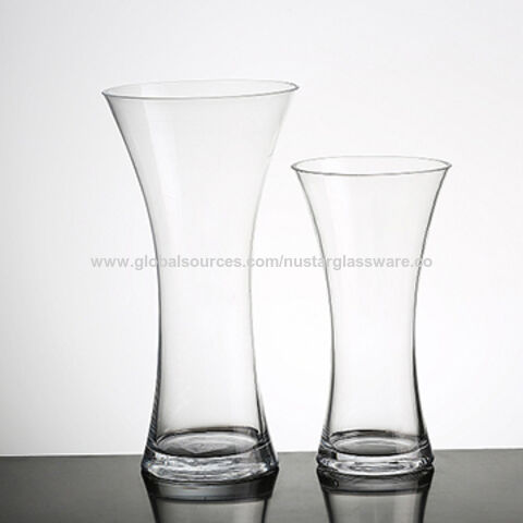 China Handmade Clear Glass Vase Concave Round Glass Gathering