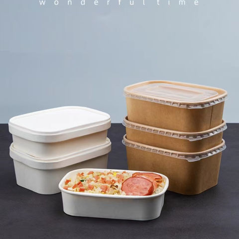 China Disposable kraft paper salad container lunch box on Global ...