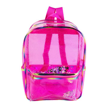 clear glitter backpack