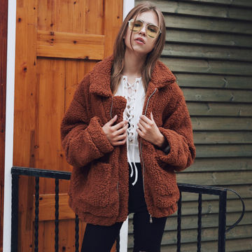 tan teddy bear jacket