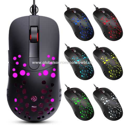 China Ultra Light With Holes Wired Rgb Gaming Mouse Honeyshell Rgb Lighting 6d Optical Game Mice On Global Sources Light Weight Hollow Mice 6d Hole Mouse 6d Game Mouse