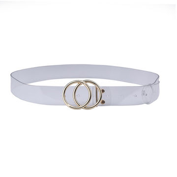 Factory Custom Women S Double O Ring Buckle Pvc Transparent Belt Global Sources