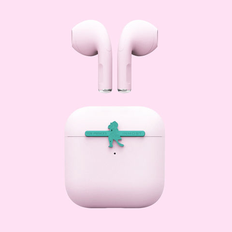 pink bluetooth headphones with mic
