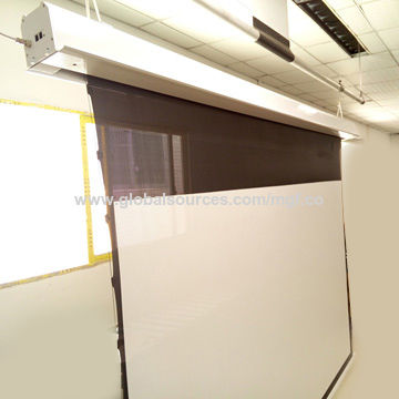 In Ceiling Recessed Tab Tension Motorized Projector Screen For