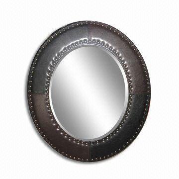 China Leather Framed Wall Mirror Available In Various Sizes China Leather Framed Wall Mirror Available In Various Sizes Customized Colors Are Welcome