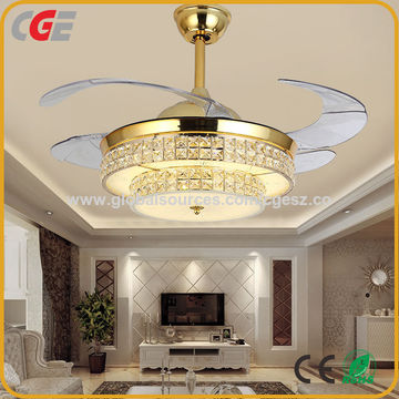 China Invisible Fancy Led Ceiling Fan With Light And Remote Ac Chandelier On Global Sources Lights - Ceiling Fan With Light Fancy