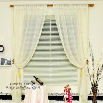 Ready Made Rod Pocket Centipede Like Yarns Jacquard Sheer Window