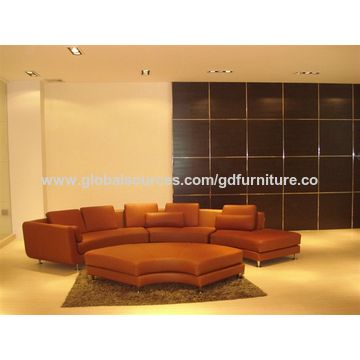 China Round Leather Sofa From Foshan Wholesaler Gd
