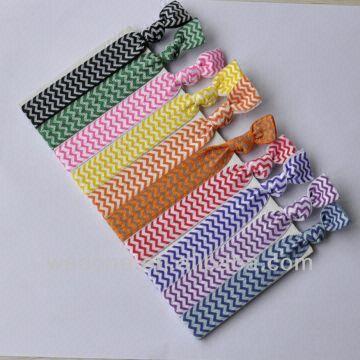 Chevron Printed Hair Tie Wholesale Knotted Elastic Hair Ties