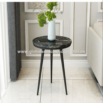 China Nordic Marble Iron Coffee Table, Small Round Accent Table