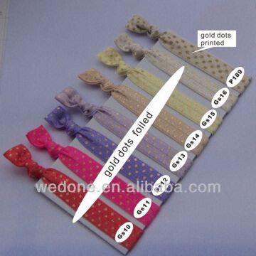 Polka Dot Gold Foiled Foe Hair Tie Wholesale Knotted Elastic Hair