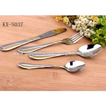 High Level Golden Pattern Handle Cutlery Sets For Wedding Global China High Level Golden Pattern Handle Cutlery Sets For Wedding