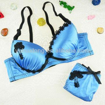 bra panty set size 32 black