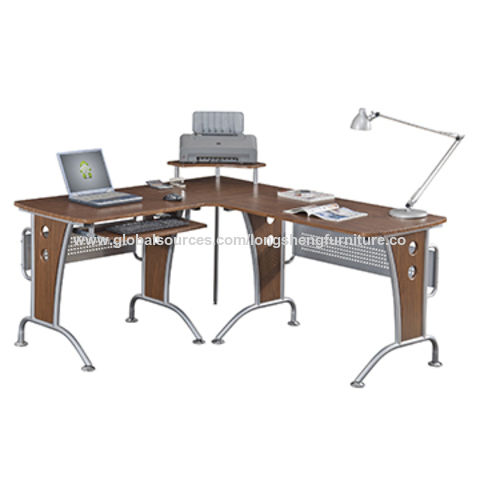 China Corner Computer Table From Foshan Manufacturer Long Sheng