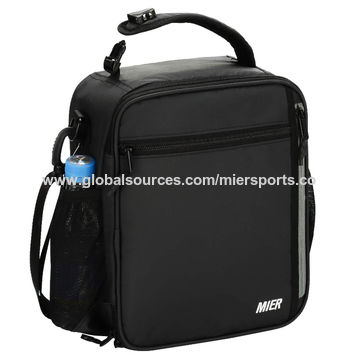 lunch bag with shoulder strap and bottle holder