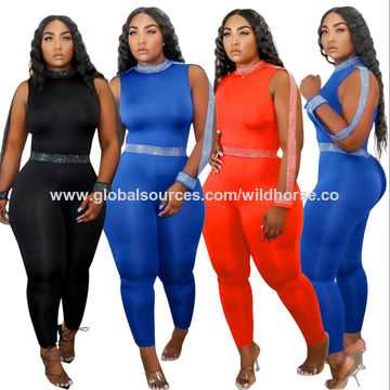 one piece pants romper plus size