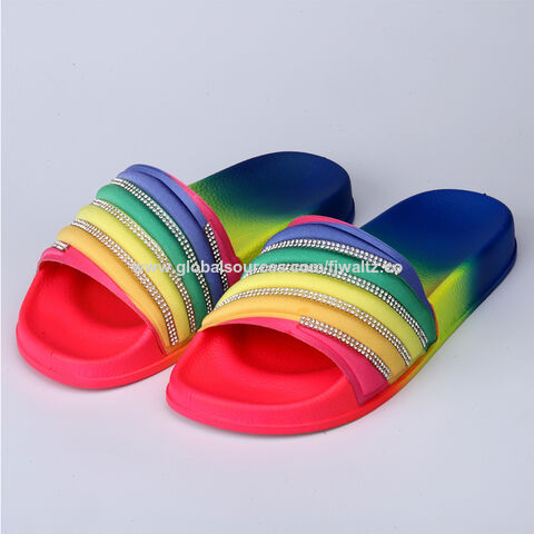 rainbow color sandals womens