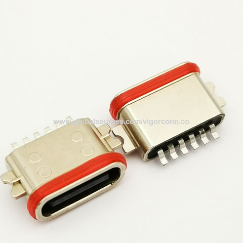 China Usb Type C Pin Female Connector With A Waterproof Horizontal