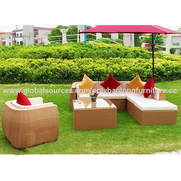 7pc Modern Outdoor Backyard Wicker Rattan Patio Furniture Sofa