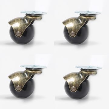 Pack Of 4 1 5 40mm Antique Casters Ball Caster Wheels 360 Degree Antique Casters Ball Caster Wheels
