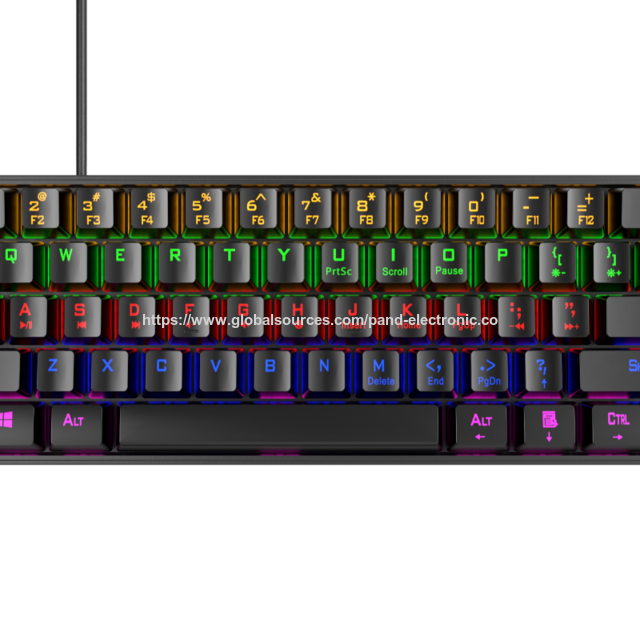 China 61 Keys Mini Slim Mechanical keyboard Gaming Rainbow Color Led ...