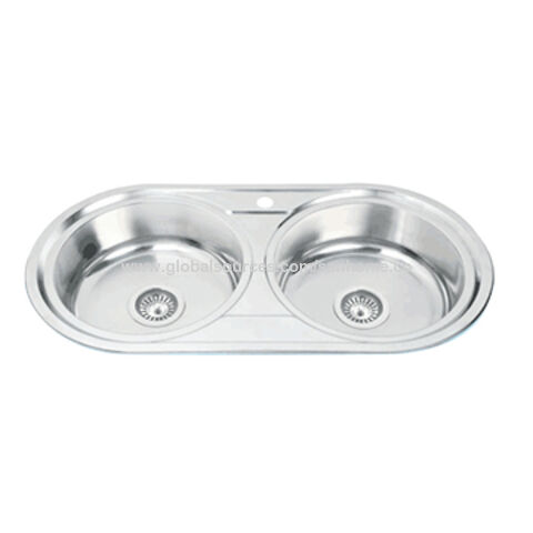 China High Quality Round Double Bowl One Piece Formed Kitchen Sink Stainless Steel On Global Sources 304 Quality Round Double Bowl One Piece, Round Bowl Stainless Steel Kitchen Sink