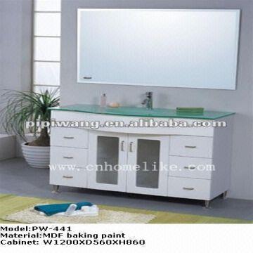 Modern Mdf Glass Sink Floor Standing, Bathroom Vanity Base Cabinet