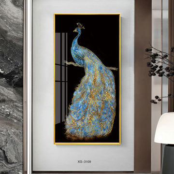 China Fashion Modern Entrance Wall Decoration Framed Painting Blue Peacock Painting On Global Sources Fashion Modern Framed Art Entrance Wall Peacock Painting Fashion Modern Peacock Painting