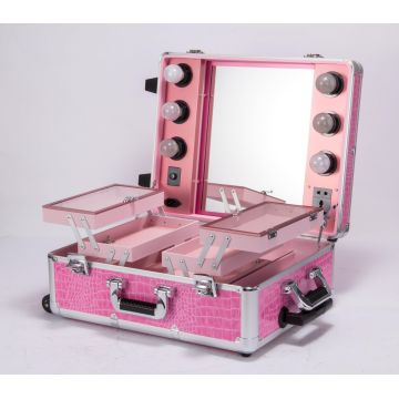 Aluminum Rolling Makeup Case With Lightirror Inside Global Sources - Makeup Case With Lights