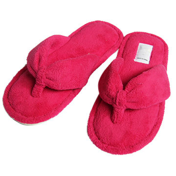 plush flip flop slippers