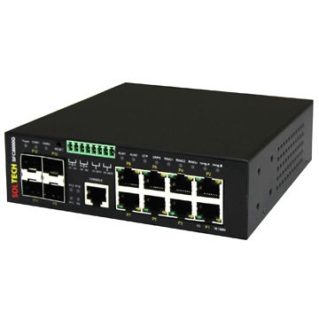 Managed Industrial 2.5 Gigabit Fiber Optic Ethernet Switch with 4-SFP ...