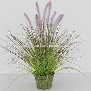 22 Dog Tail Grass With Metal Pot Artificial Plants For Indoor