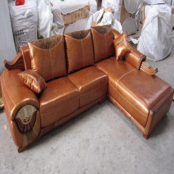 High Quality Wooden Leather Sofa Elaborate Corner Ceo Office High Quality Wooden Leather Sofa China