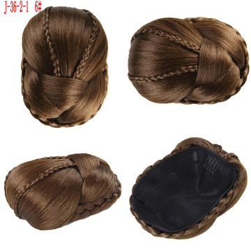 Braided Clip In Hair Bun Women Chignons Ponytail Hairpieces