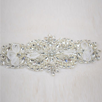 China Wedding Dresses Rhinestone Applique Bridal Sash Belt On