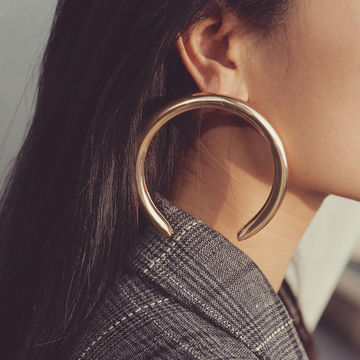 large crescent moon earrings