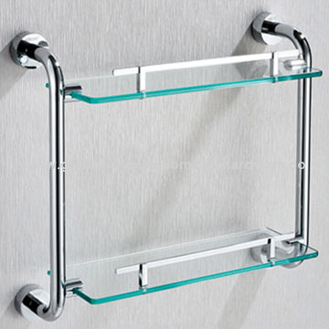 double glass shelf for bathroom