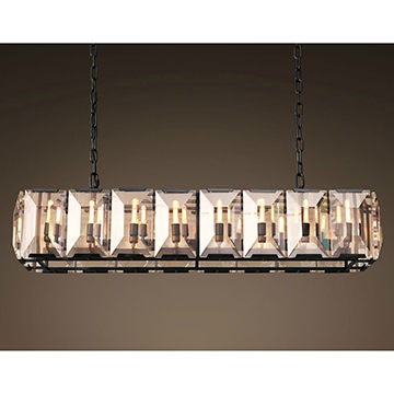 modern rectangular crystal chandelier