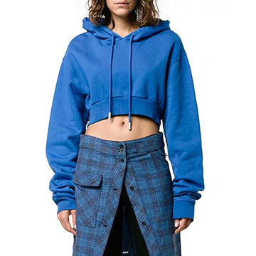 blue crop top hoodie