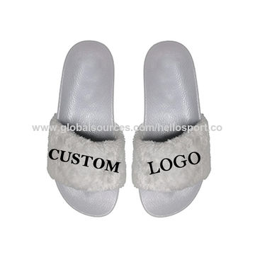 fur slide sandals