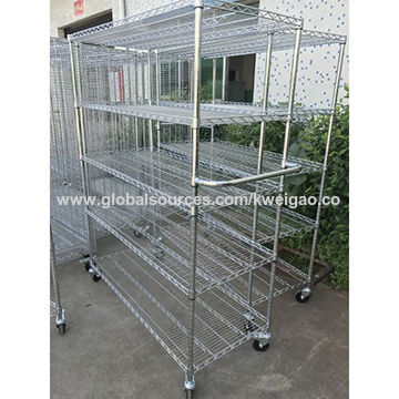 Chrome Plated Heavy Duty Wire Mesh Rack, Chrome Plated Steel Shelving