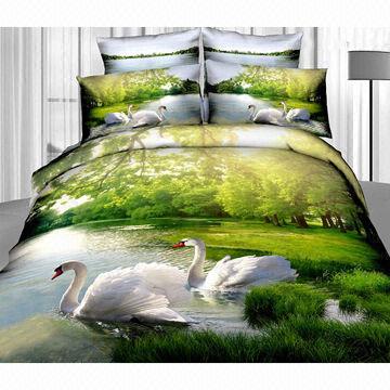 Nice Scenery Printed Bed Cover Set Measures 250x250cm Global