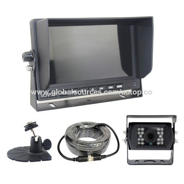 LCD TFT 7inch monitor 2 AV input CVBS camera with led 18 lights 